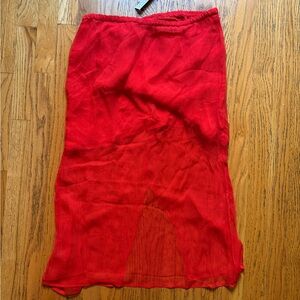 J. Crew Vibrant Red Midi Skirt